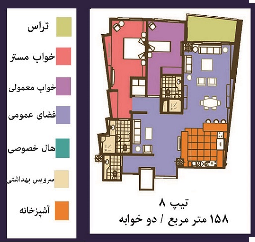  فرشته : فروش ( پیش فروش )  آپارتمان 158 متری فوق مدرن در خیابان فرشته تهران